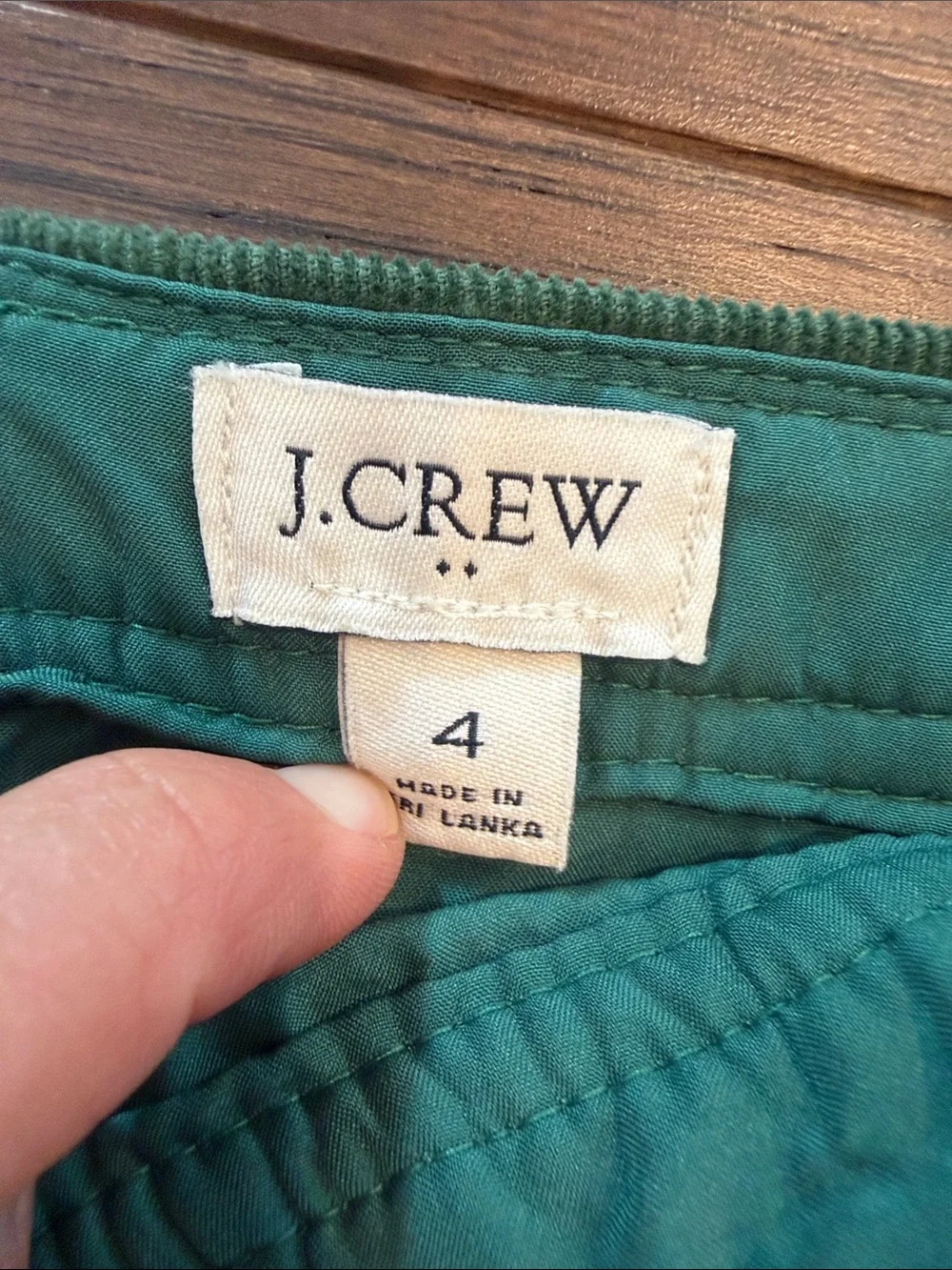 J. Crew Green Button-Front Corduroy Skirt Size 4 - C36-203